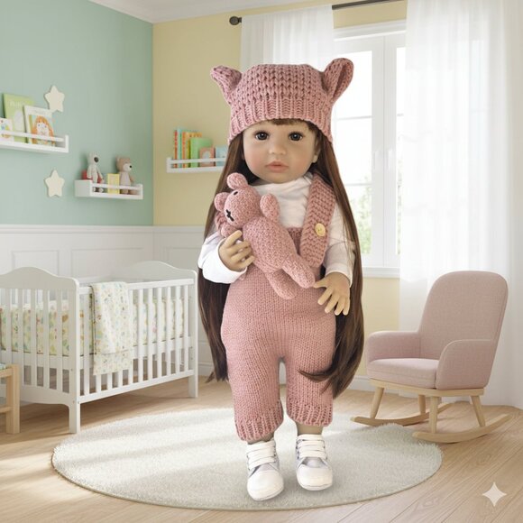 55 cm Babylistic Soft Silicone Vinyl Talking Reborn Doll very realistic hair eye - Picture 4 of 9